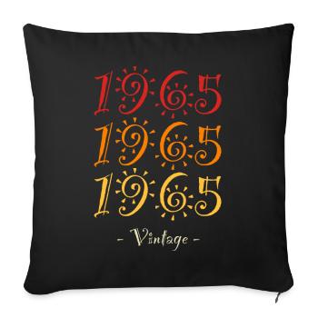 1965 vintage - Sofa pillowcase 17,3'' x 17,3'' (45 x 45 cm) - black - Front