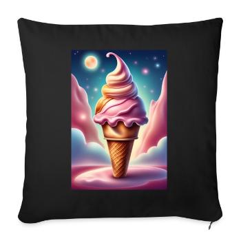 Strawberry cone - Sofa pillowcase 17,3'' x 17,3'' (45 x 45 cm) - black - Front