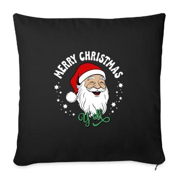 Merry Christmas Ugly Christmas Sweater Weihnachten - Sofakissenbezug 45 x 45 cm - Schwarz - Vorne