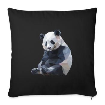 Panda I Low Poly Art Logo Design - Sofa pillowcase 17,3'' x 17,3'' (45 x 45 cm) - black - Front