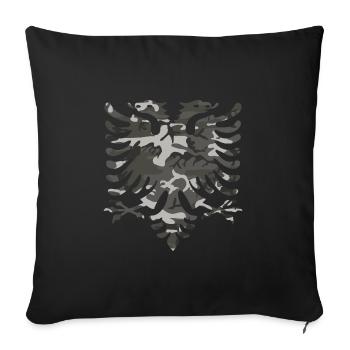Albanian Eagle - Sofa pillowcase 17,3'' x 17,3'' (45 x 45 cm) - black - Front