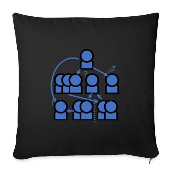 Crazy organization chart - all right? - Sofa pillowcase 17,3'' x 17,3'' (45 x 45 cm) - black - Front