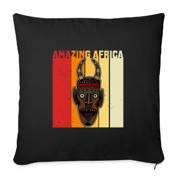 Afrique Masque Afro Histoire Africaine - Housse de coussin décorative 45 x 45 cm - noir - Devant