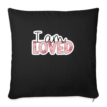 Positive Affirmation - i am loved - Housse de coussin décorative 45 x 45 cm - noir - Devant