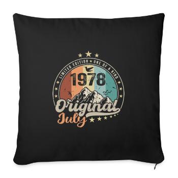 July 1978 Anniversary Gift Idea July 1978 - Sofa pillowcase 17,3'' x 17,3'' (45 x 45 cm) - black - Front