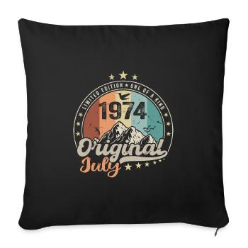 July 1974 Anniversary Gift Idea July 1974 - Sofa pillowcase 17,3'' x 17,3'' (45 x 45 cm) - black - Front