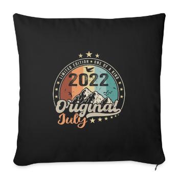 Juillet 2022 Anniversaire Idée Cadeau Juillet 2022 - Housse de coussin décorative 45 x 45 cm - noir - Devant