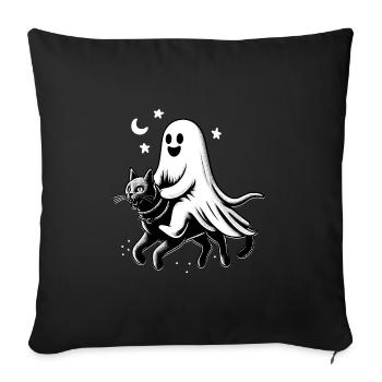 Ghost Riding Chat noir Drôles d’animaux - Housse de coussin décorative 45 x 45 cm - noir - Devant