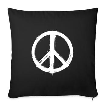 Peace Signe 2 blanc - Housse de coussin décorative 45 x 45 cm - noir - Devant