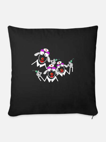 Krankenschwestern Stationsteam - Sofakissenbezug 45 x 45 cm - Schwarz