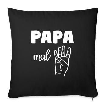 Papa mal Vier Vater - Sofakissenbezug 45 x 45 cm - Schwarz - Vorne