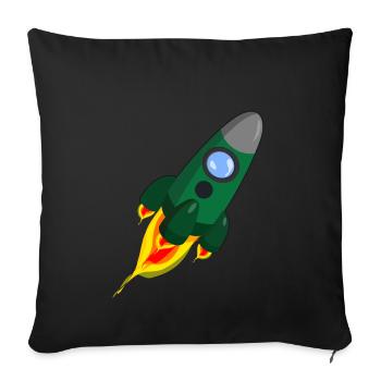 Rakete - Sofakissenbezug 45 x 45 cm - Schwarz - Vorne