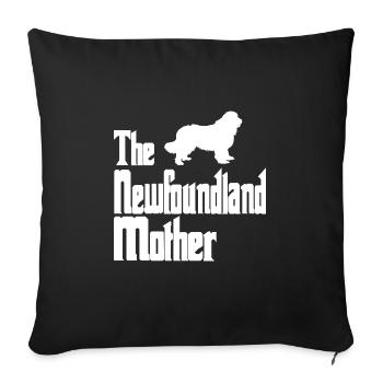 Neufundländer - Hunde Mutter Frauchen - Sofakissenbezug 45 x 45 cm - Schwarz - Vorne