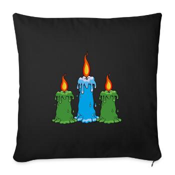 Bougies - Housse de coussin décorative 45 x 45 cm - noir - Devant