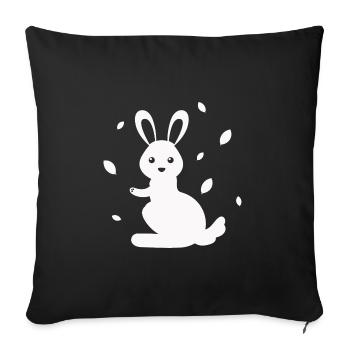 Rabbit - Rabbit Nature Easter - Sofa pillowcase 17,3'' x 17,3'' (45 x 45 cm) - black - Front