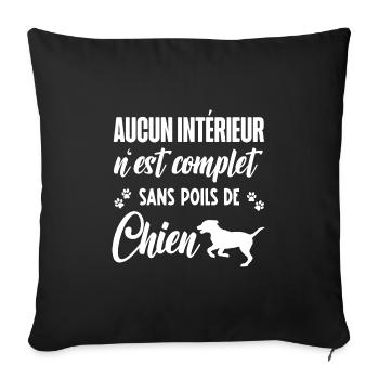 poils de chien - Housse de coussin décorative 45 x 45 cm - noir - Devant