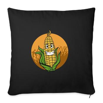 Mais Maisfeld Popcorn Bauer Landwirt Geschenk - Sofakissenbezug 45 x 45 cm - Schwarz - Vorne