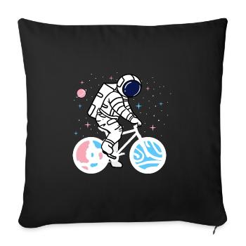 Transgender astronaut on a bicycle Trans Prid - Sofa pillowcase 17,3'' x 17,3'' (45 x 45 cm) - black - Front