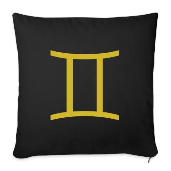 Sternzeichen Zwillinge, exklusives T-Shirt Design - Sofakissenbezug 45 x 45 cm - Schwarz - Vorne