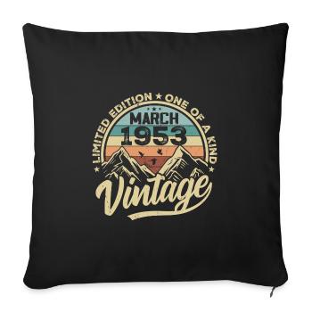 Mars 1953 Anniversaire - Né en mars 1953 - Housse de coussin décorative 45 x 45 cm - noir - Devant