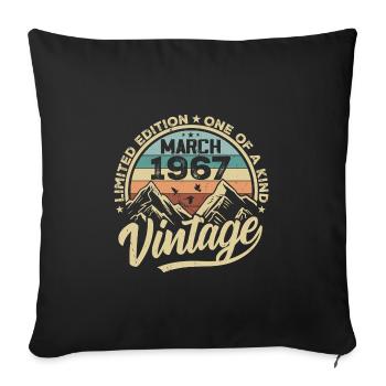 Mars 1967 Anniversaire - Millésime Mars 1967 - Housse de coussin décorative 45 x 45 cm - noir - Devant