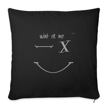 wink #5 - Sofa pillowcase 17,3'' x 17,3'' (45 x 45 cm) - black - Front