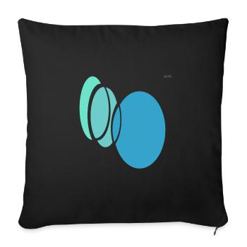 Circles - ellipses #3 - playing with geometry - Sofa pillowcase 17,3'' x 17,3'' (45 x 45 cm) - black - Front