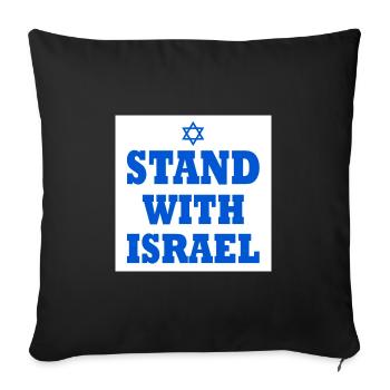 Stand with israel - Housse de coussin décorative 45 x 45 cm - noir - Devant