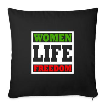 Women life freedom - Housse de coussin décorative 45 x 45 cm - noir - Devant
