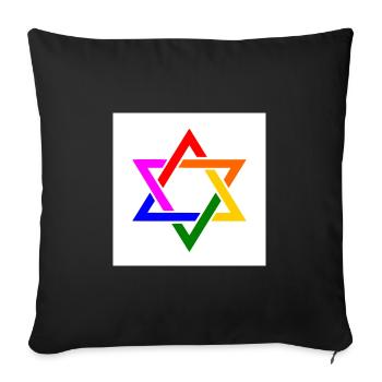 Israel lgbt drapeau - Housse de coussin décorative 45 x 45 cm - noir - Devant