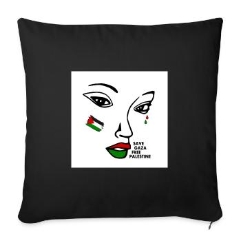 Free palestine women - Sofa pillowcase 17,3'' x 17,3'' (45 x 45 cm) - black - Front
