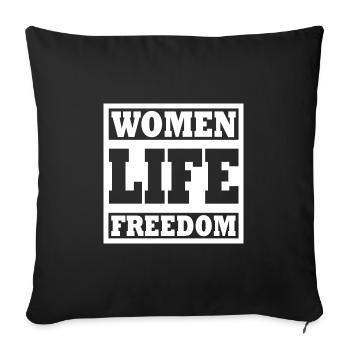 Women life freedom - Housse de coussin décorative 45 x 45 cm - noir - Devant