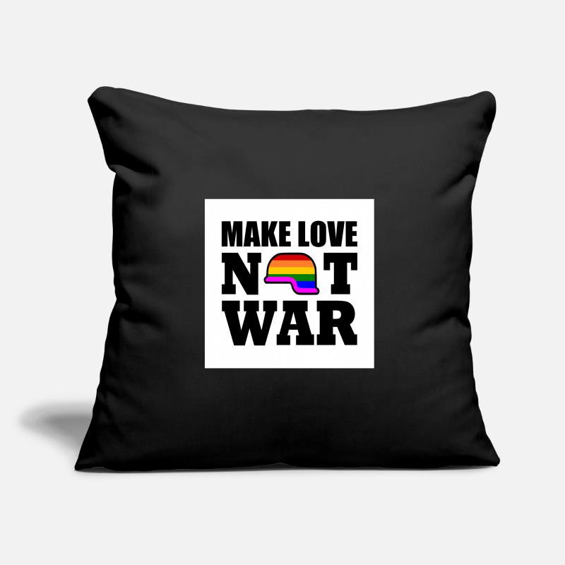 Make love not war Housse de coussin décorative 45 x 45 cm