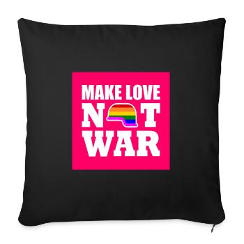 Make love not war - Sofa pillowcase 17,3'' x 17,3'' (45 x 45 cm) - black - Front