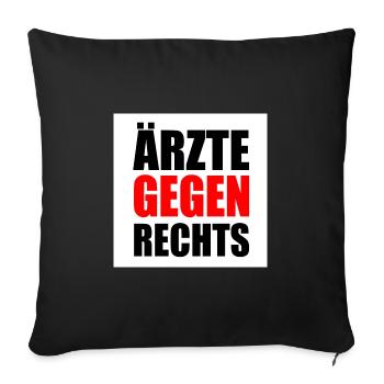 Les médecins contre la droite - Housse de coussin décorative 45 x 45 cm - noir - Devant