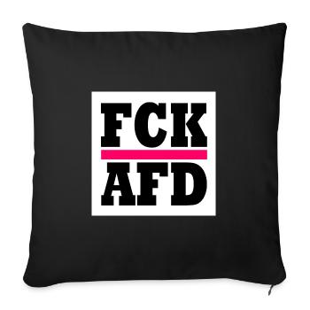 Fck afd - Sofakissenbezug 45 x 45 cm - Schwarz - Vorne