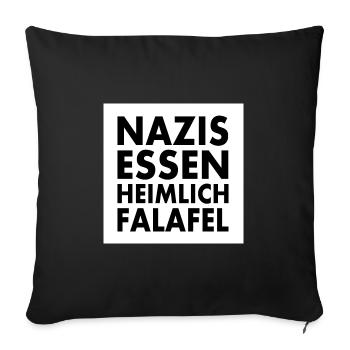 nazis essen heimlich falafel - Sofakissenbezug 45 x 45 cm - Schwarz - Vorne