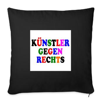 Les artistes contre la droite - Housse de coussin décorative 45 x 45 cm - noir - Devant
