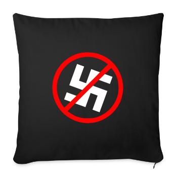 Against nazis swastika symbol - Sofa pillowcase 17,3'' x 17,3'' (45 x 45 cm) - black - Front