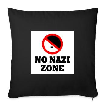Contre la droite - pas de zone nazie - Housse de coussin décorative 45 x 45 cm - noir - Devant