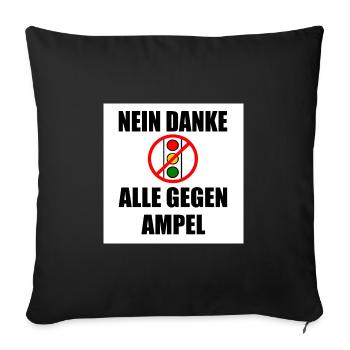 Nein danke ampel - Sofakissenbezug 45 x 45 cm - Schwarz - Vorne