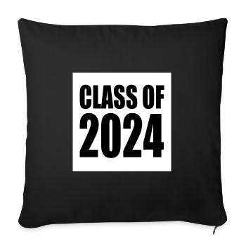 Class of 2024 - Sofa pillowcase 17,3'' x 17,3'' (45 x 45 cm) - black - Front