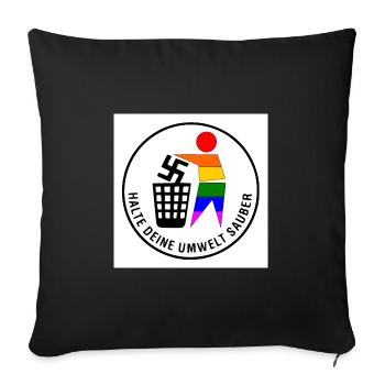 Gardez votre environnement propre - FCK FRS - Housse de coussin décorative 45 x 45 cm - noir - Devant