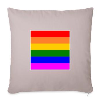 Drapeau arc-en-ciel LGBT - Housse de coussin décorative 45 x 45 cm - taupe clair - Devant