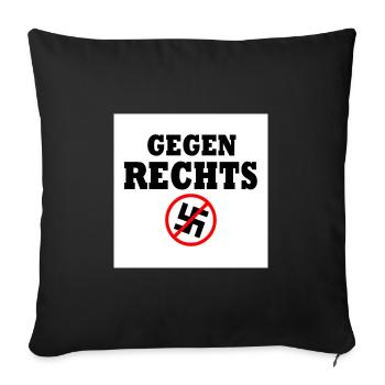 Gegen rechts - Sofakissenbezug 45 x 45 cm - Schwarz - Vorne