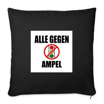 Alle gegen ampel - Sofakissenbezug 45 x 45 cm - Schwarz - Vorne