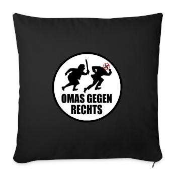 Omas gegen rechts - Sofakissenbezug 45 x 45 cm - Schwarz - Vorne