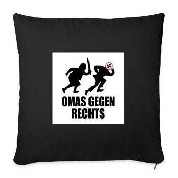 Omas gegen rechts - Sofakissenbezug 45 x 45 cm - Schwarz - Vorne