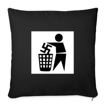 Contre les nazis - Housse de coussin décorative 45 x 45 cm - noir - Devant