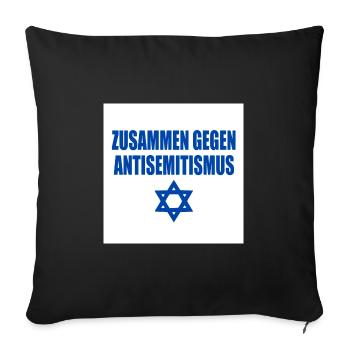zusammen gegen antisemitismus - Sofakissenbezug 45 x 45 cm - Schwarz - Vorne